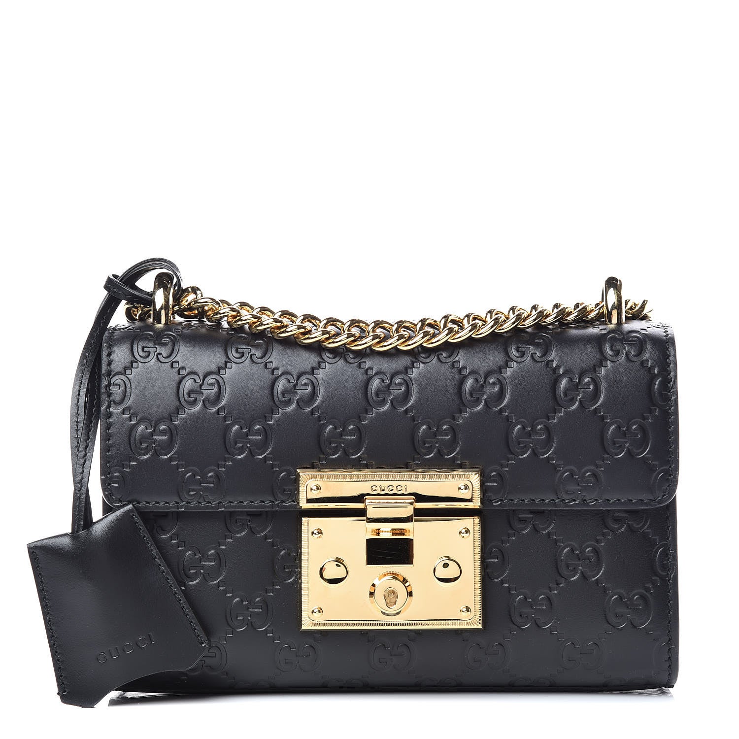 Gucci Guccissima Small Padlock Shoulder Bag Black 1 of 10