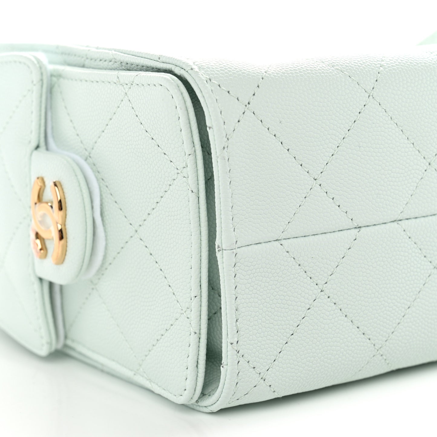 Caviar Quilted Mini Chanel 25 Handbag Light Green