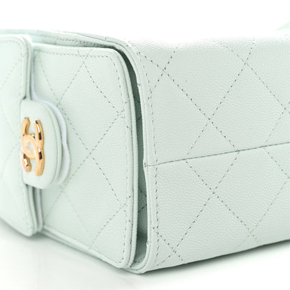 Chanel Caviar Quilted Mini Chanel 25 Handbag Light Green 9 of 11