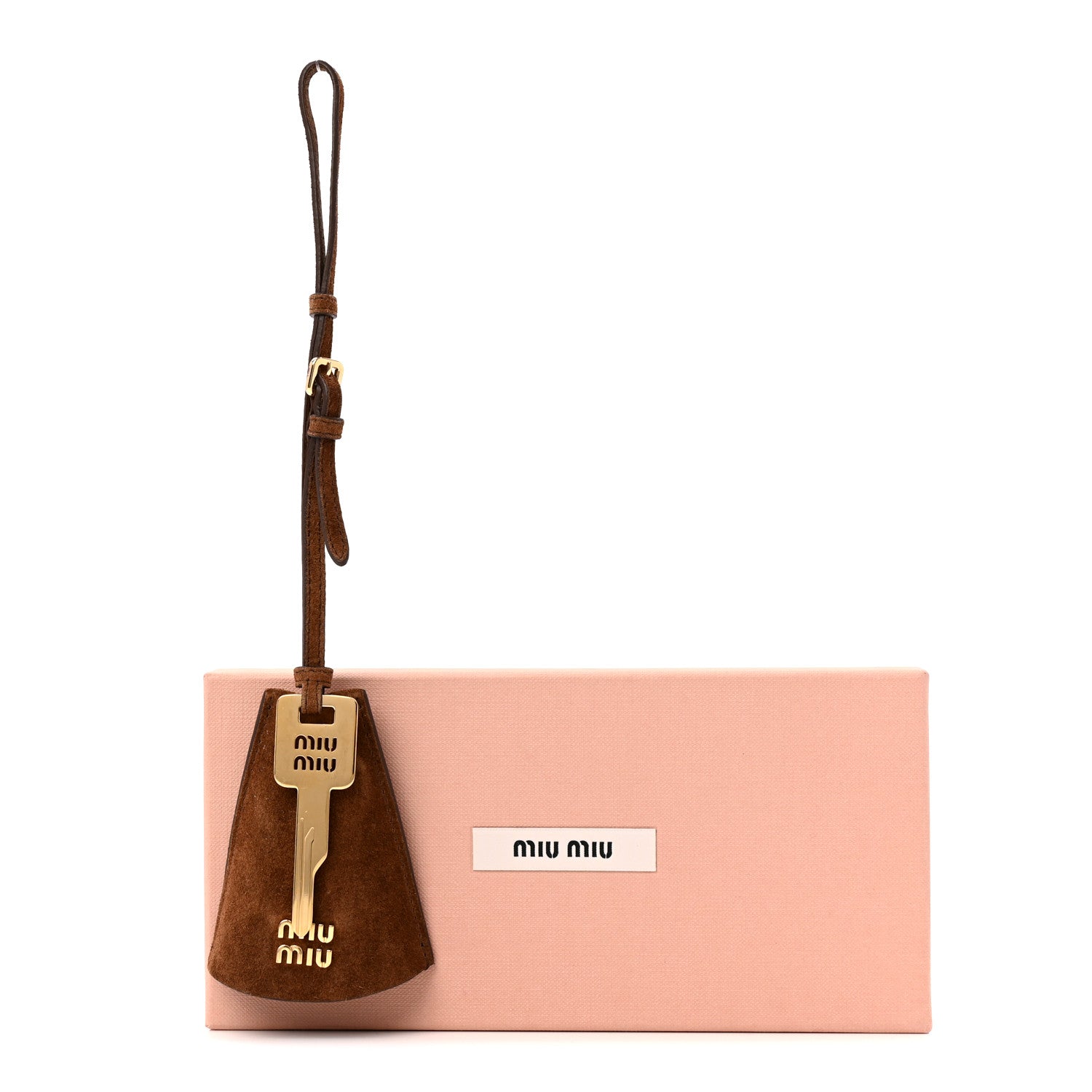 Miu Miu Camoscio Trick Pelle Bag Charm Cacao 1770556 – FASHIONPHILE