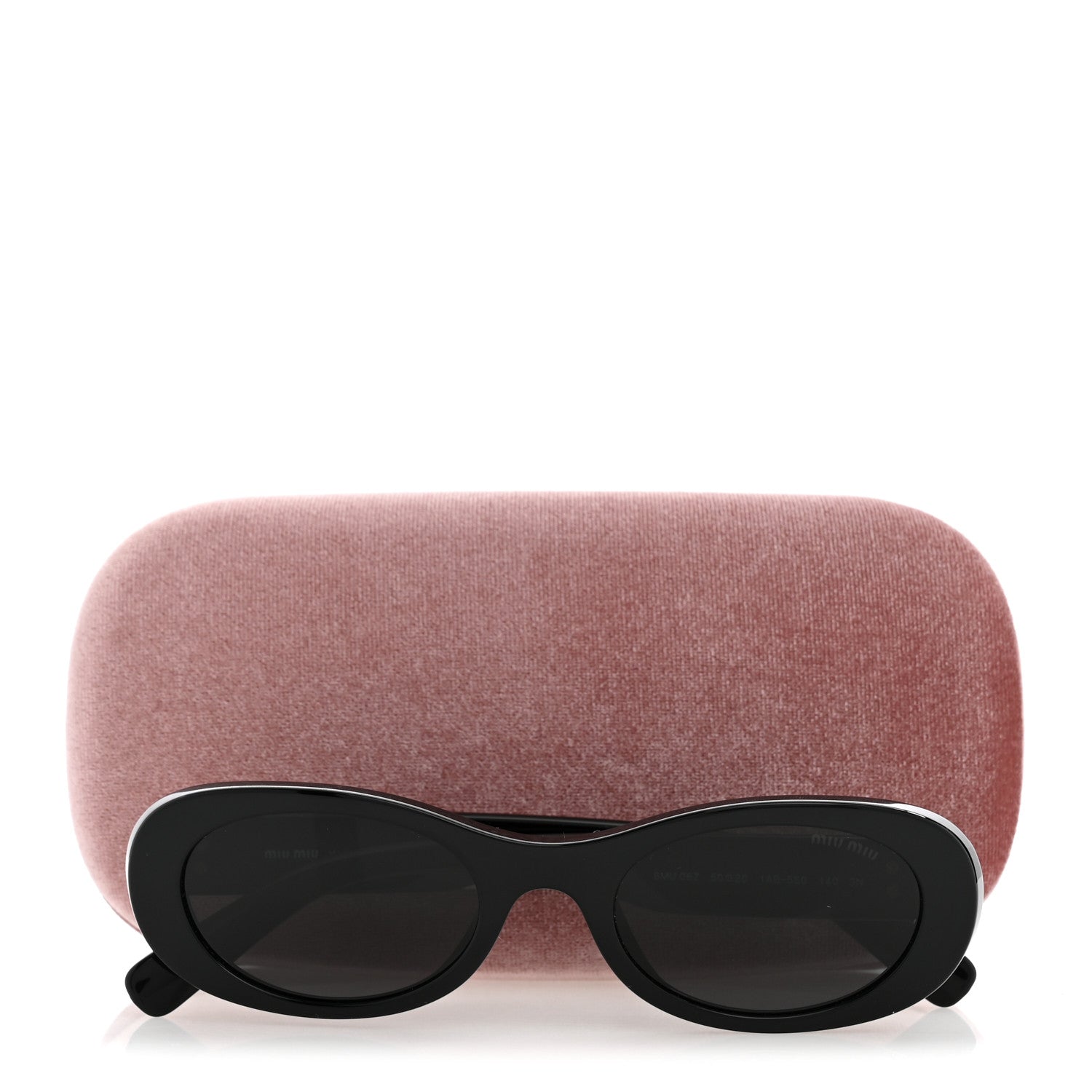 Miu Miu Acetate Oval Sunglasses SMU 06Z Black 8 of 8