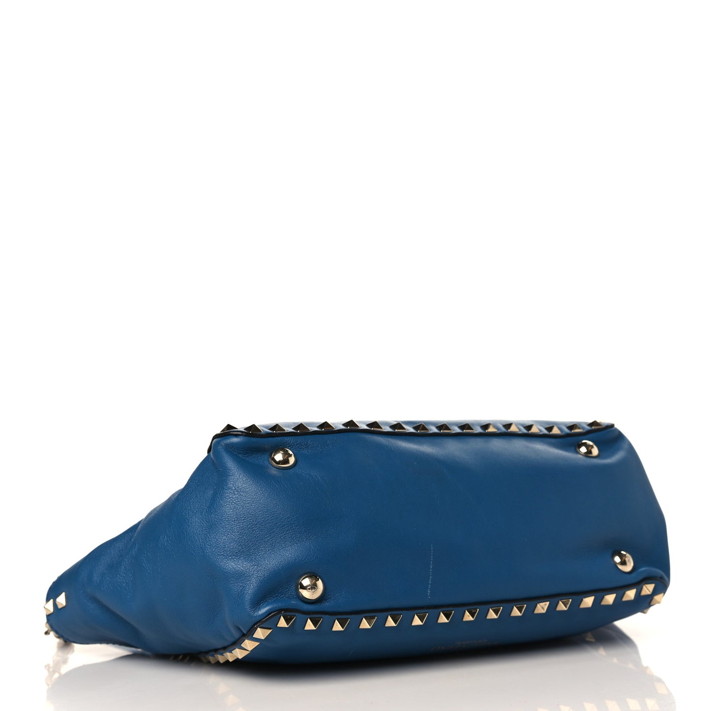 Vitello Small Rockstud Tote Blue Delft