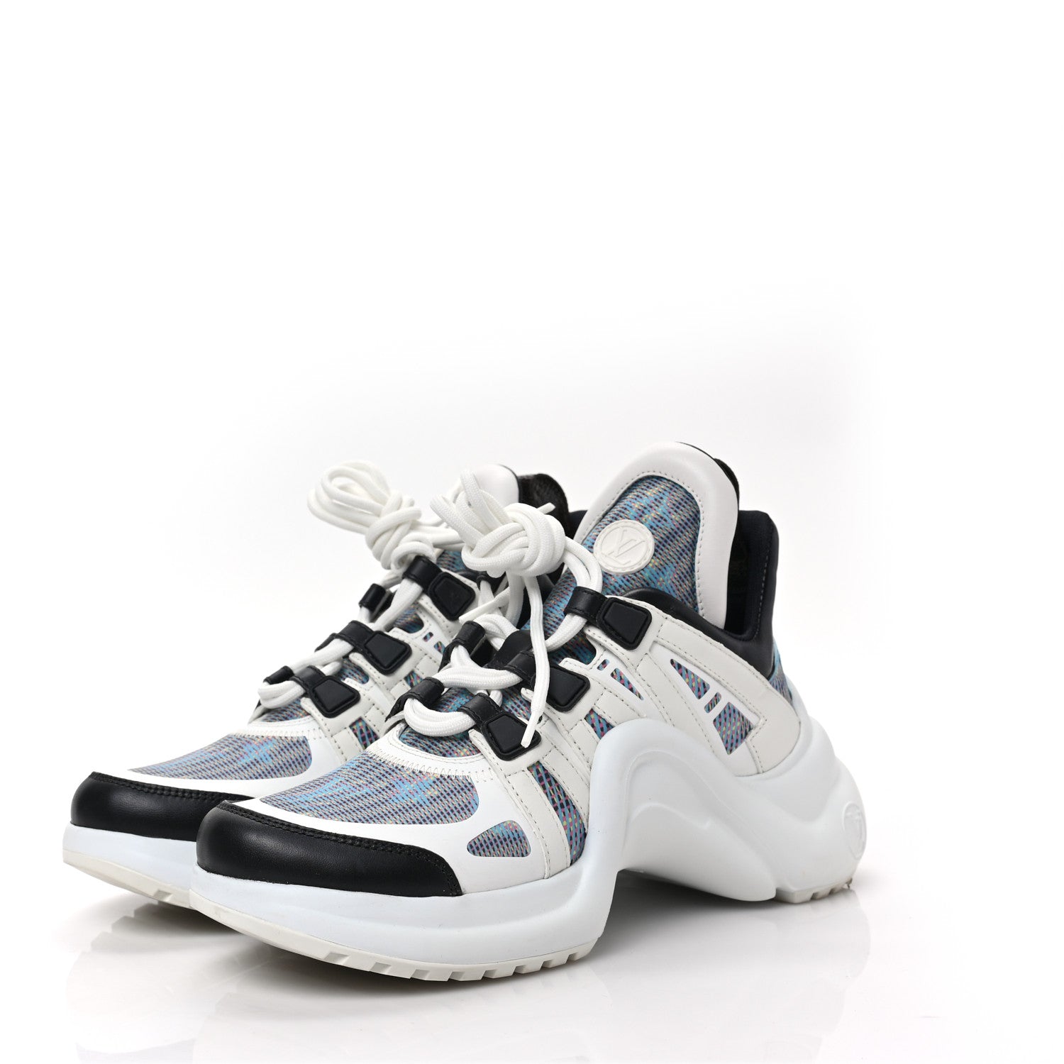 Louis Vuitton Calfskin Pop LV Archlight Sneakers 37 Blue 3 of 7