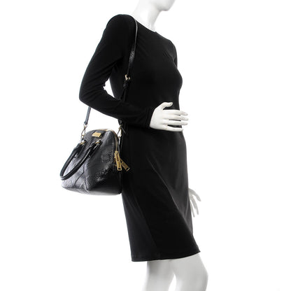 Burberry Heritage Grain Check Embossed Small Orchard Bowling Bag Black 2 of 8