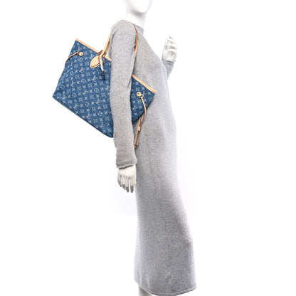 Louis Vuitton Monogram Denim Neo Neverfull MM Blue 2 of 10
