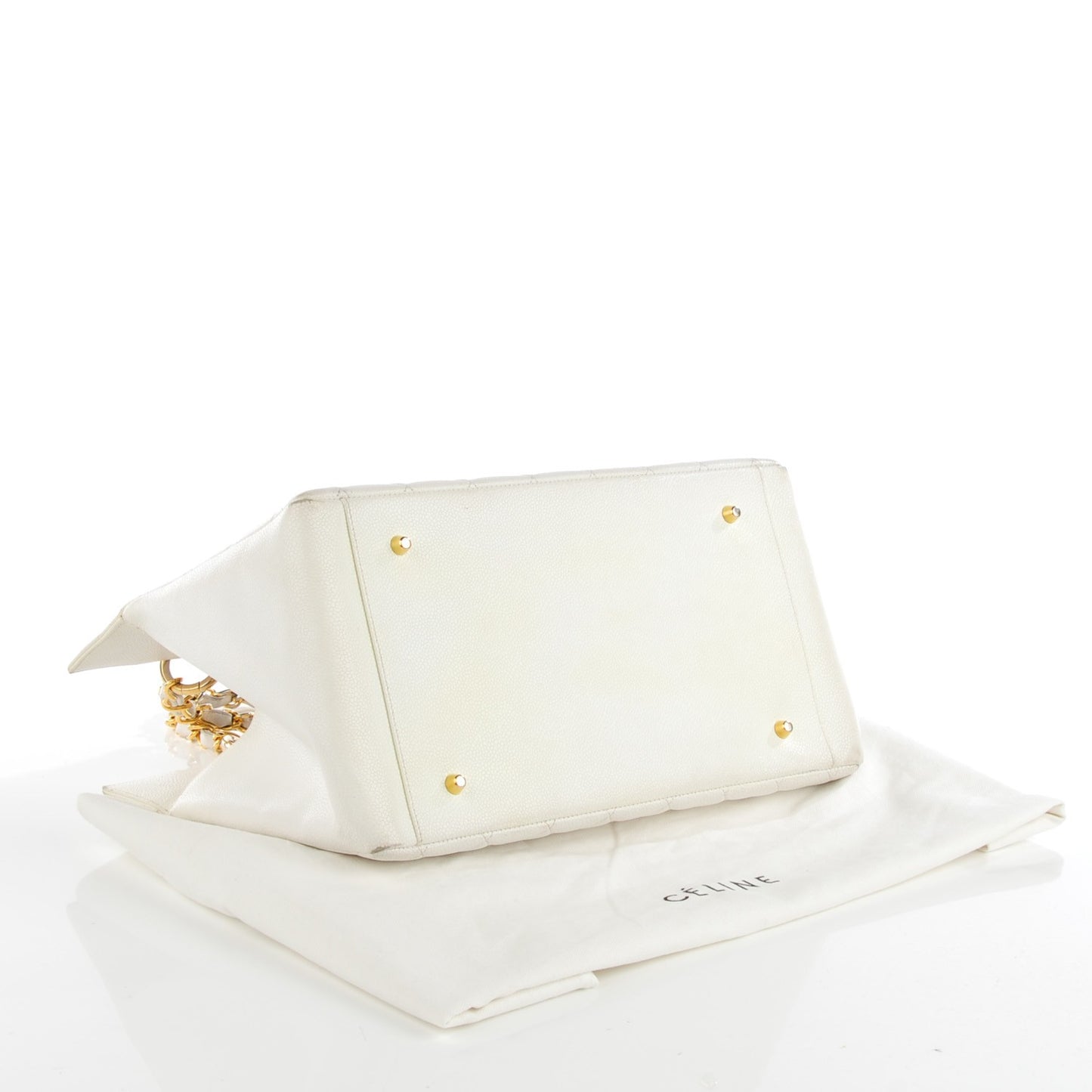 Caviar Quilted CC Tote White