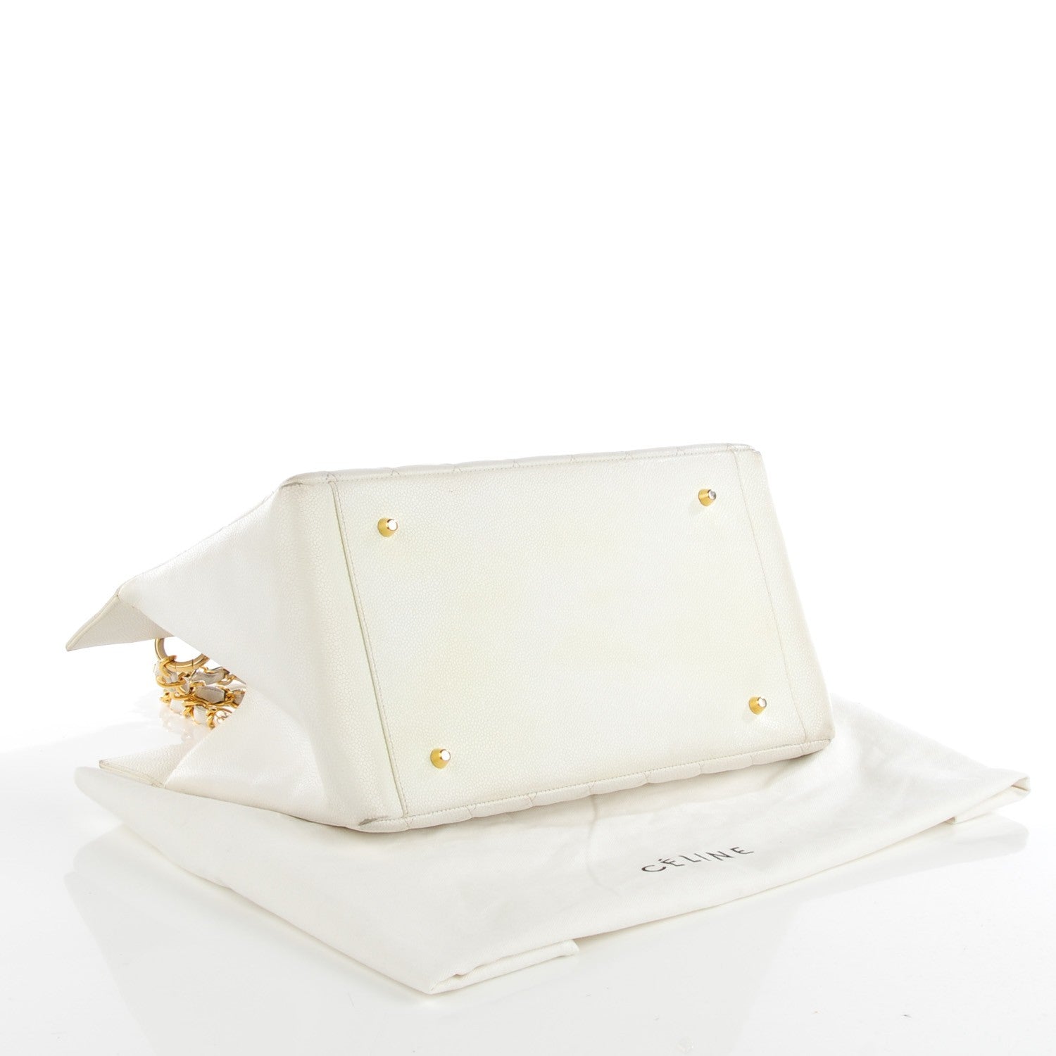 Chanel Caviar Quilted CC Tote White 6 of 11