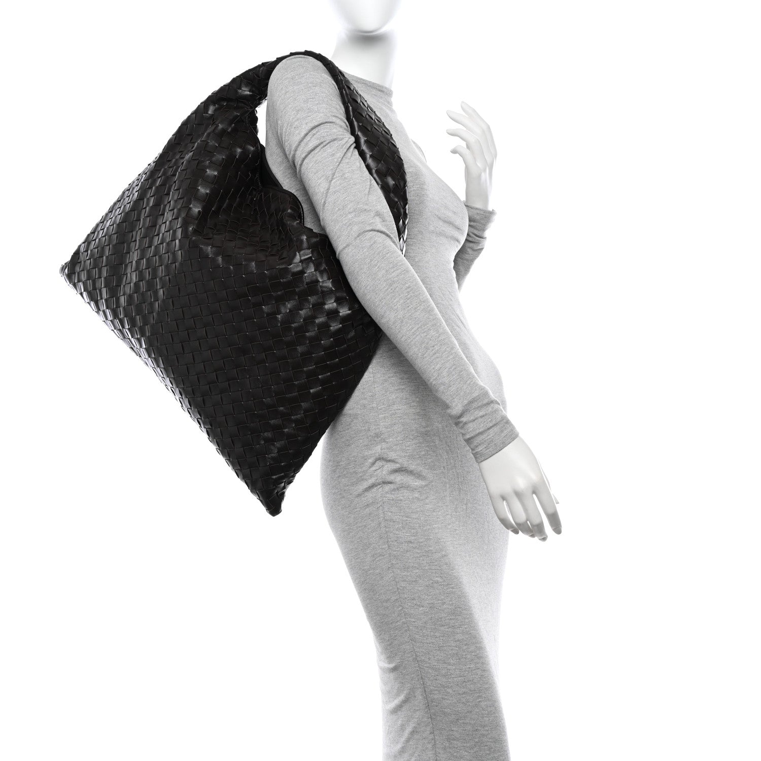 Bottega Veneta Calfskin Intrecciato Large Hop Ebano 2 of 10