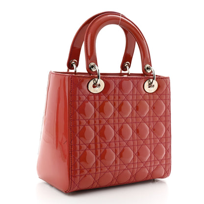 Christian Dior Patent Cannage Medium Lady Dior Red 3 of 11