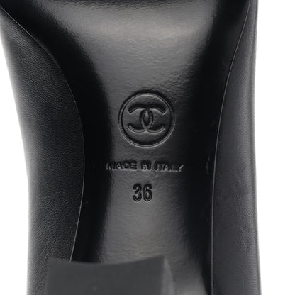 Chanel Patent Lambskin Cap Toe Mary Jane Mid Heel Strap Pumps 36 Black 12 of 20