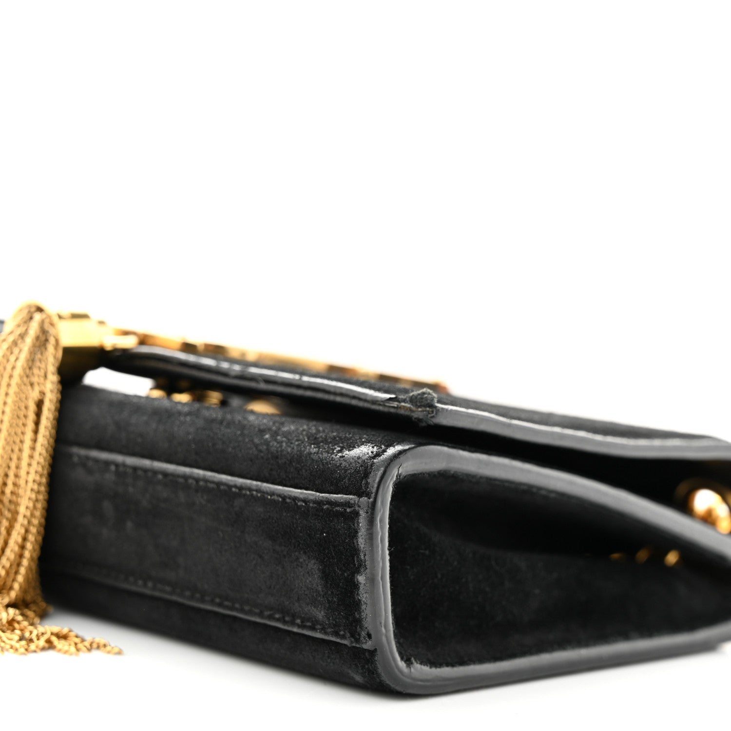 Saint Laurent Suede Small Classic Monogram Kate Tassel Satchel Black 10 of 16