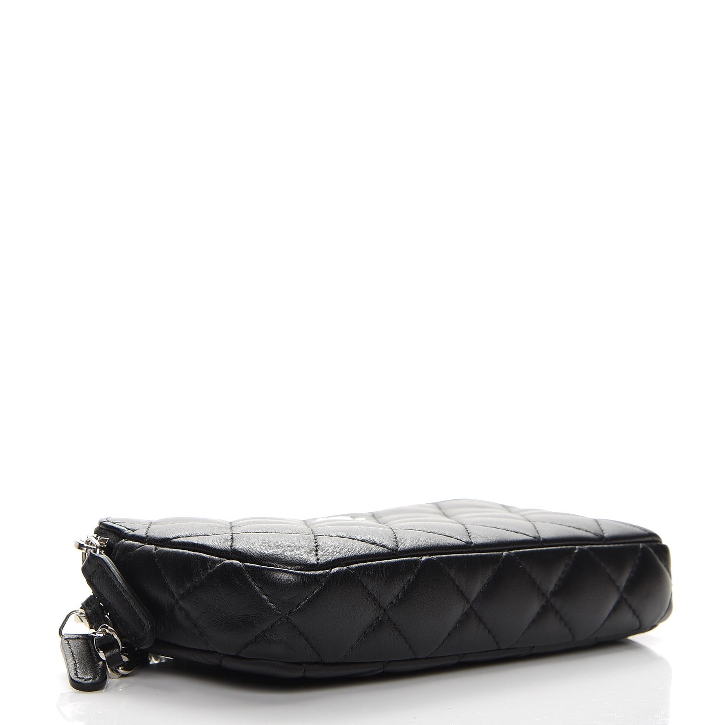 Lambskin Quilted Small Clutch With Chain Black