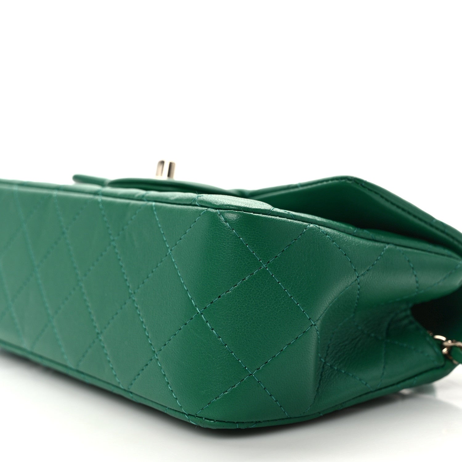 Chanel Lambskin Quilted Mini Top Handle Rectangular Flap Green 10 of 13