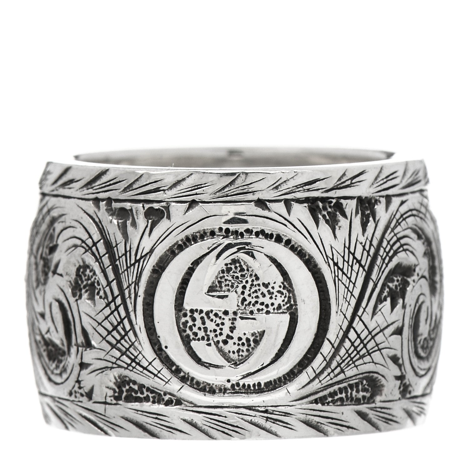 Gucci Sterling Silver Resin Feline Garden Ring Red 55 7.25 2 of 3
