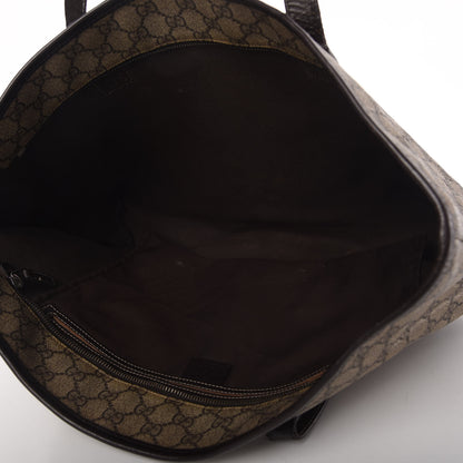 Gucci GG Supreme Monogram Medium Zippered Shopping Tote Dark Brown 5 of 19