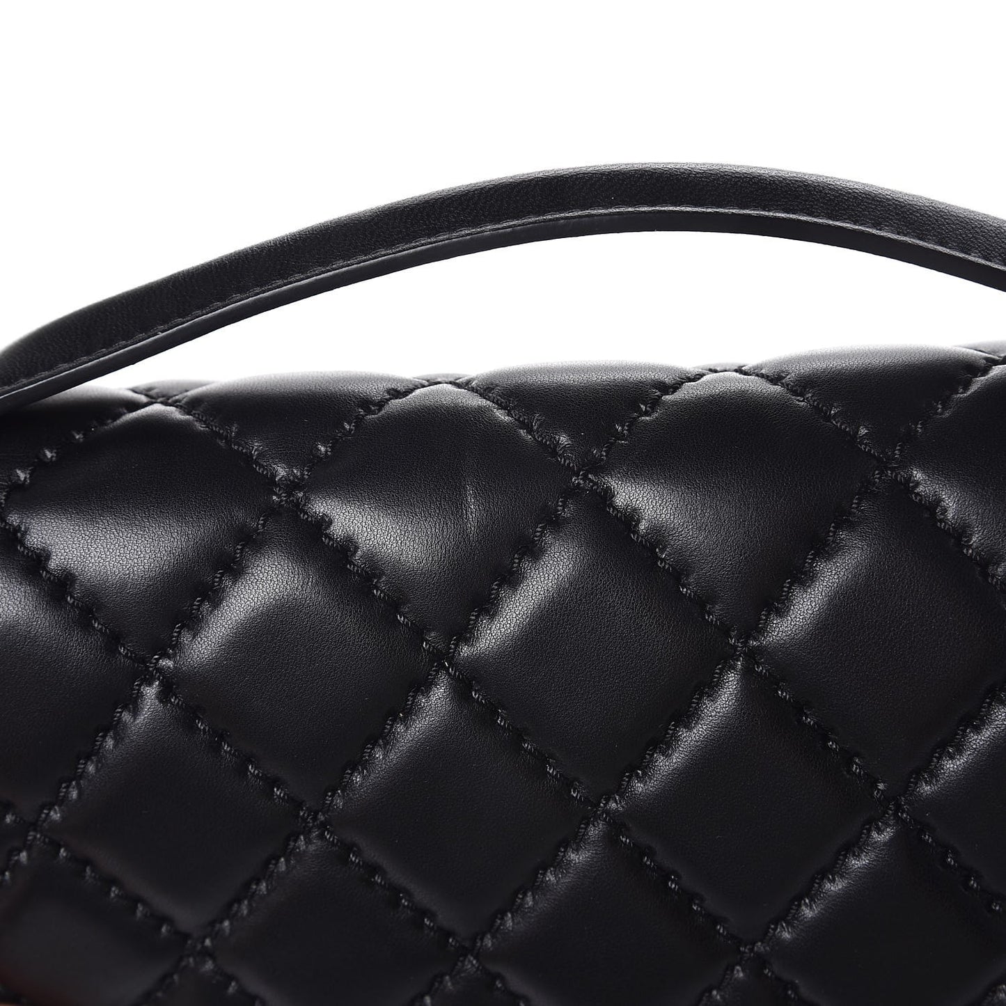 Lambskin Quilted Medium Easy Carry Flap Black