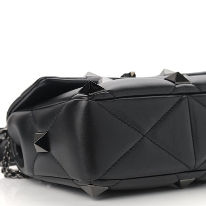 Valentino Garavani Nappa Monochrome Medium Roman Stud Shoulder Bag Black 7 of 8