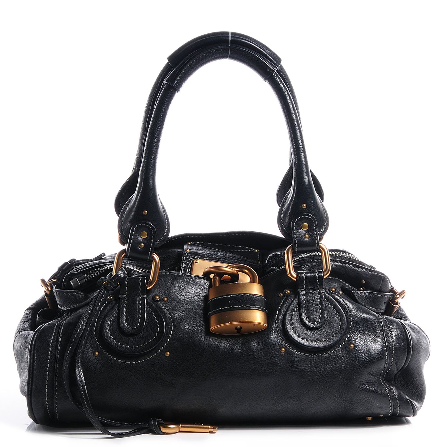 Leather Medium Paddington Satchel Black