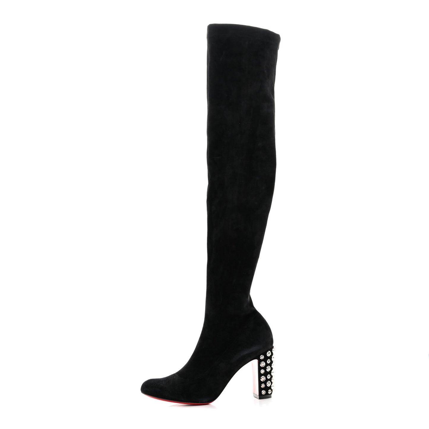 Veau Velours Spiked Study Stretch 85 Over The Knee Boots 35.5 Black