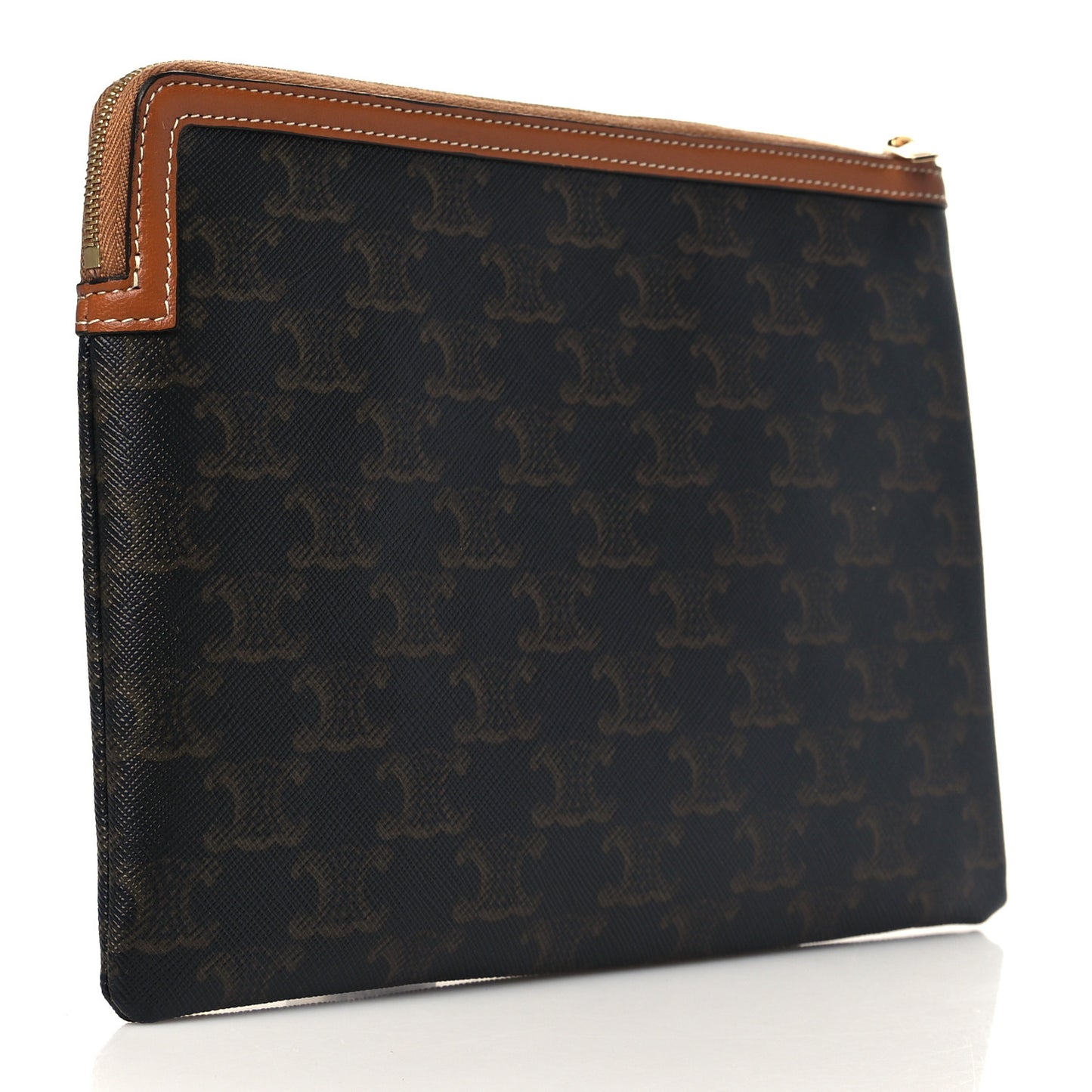 Triomphe Canvas Lambskin Small Pouch Tan