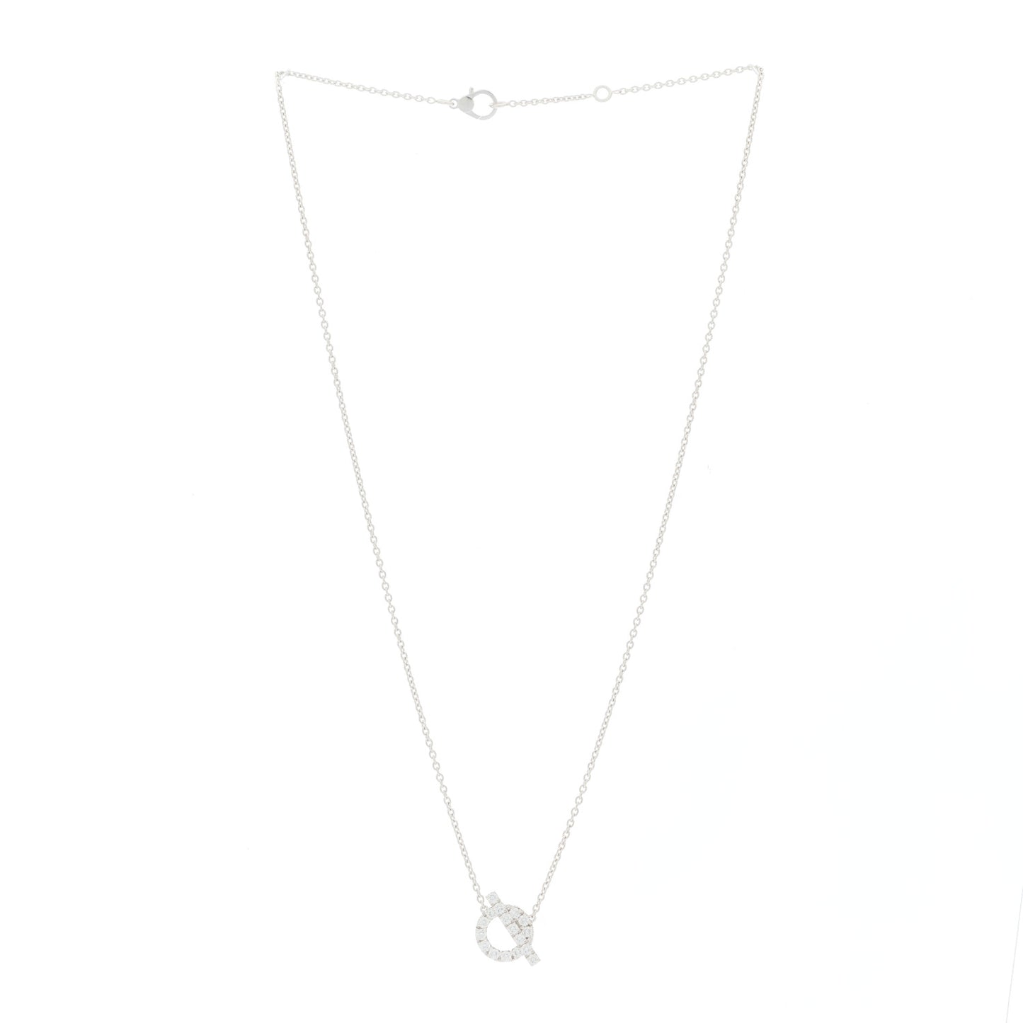 18K White Gold Diamond Finesse Pendant Necklace