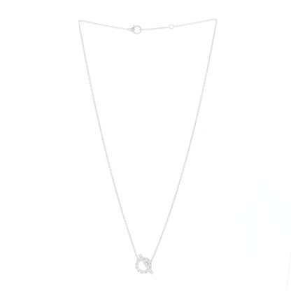 Hermes 18K White Gold Diamond Finesse Pendant Necklace 3 of 5