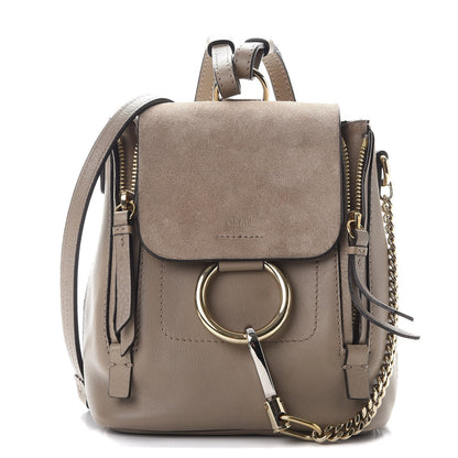 Chloe Suede Calfskin Mini Faye Backpack Motty Grey 1 of 21