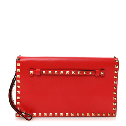 Valentino Garavani Nappa Rockstud Wristlet Clutch Rosso Valentino 1 of 6