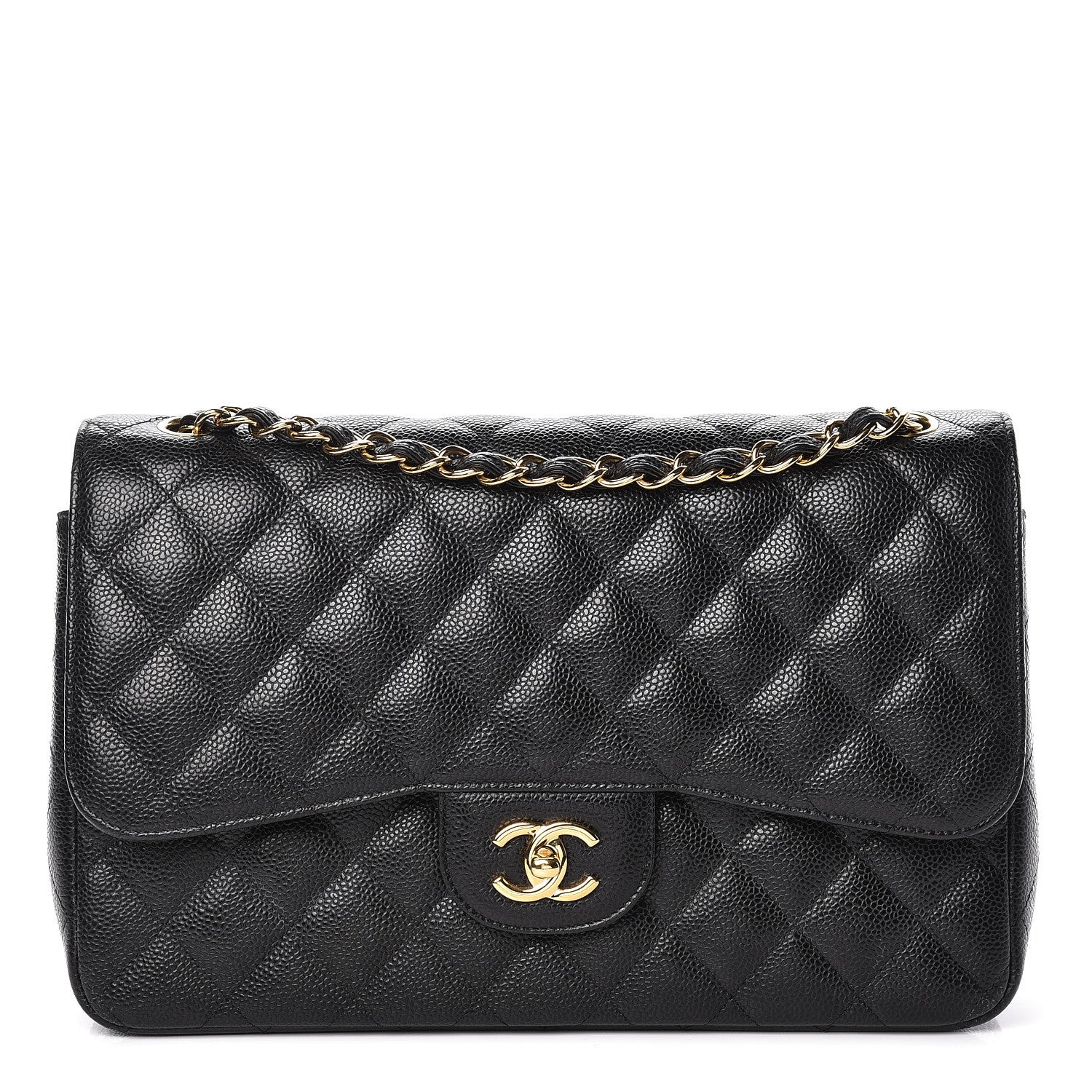 Chanel Caviar Quilted Jumbo Double Flap Black 1 of 10
