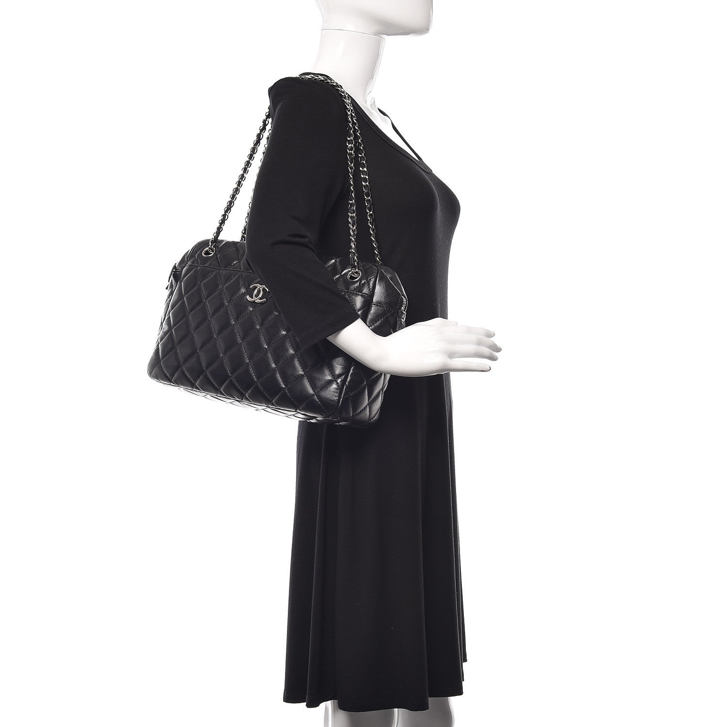 Chanel Lambskin Quilted Large Camera Case Black 2 of 17