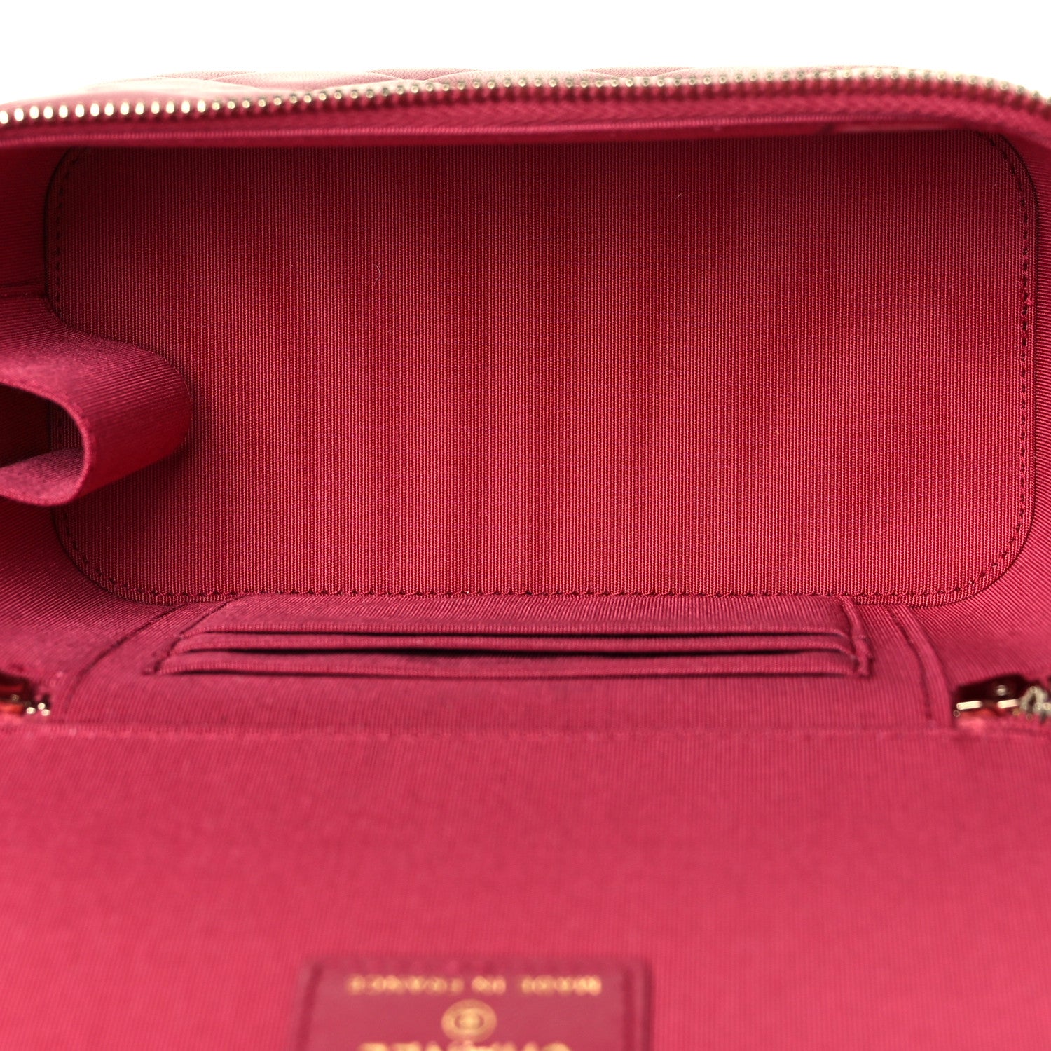 Chanel Lambskin Quilted Small Top Handle Vanity Case With Chain Dark Pink 7 of 10