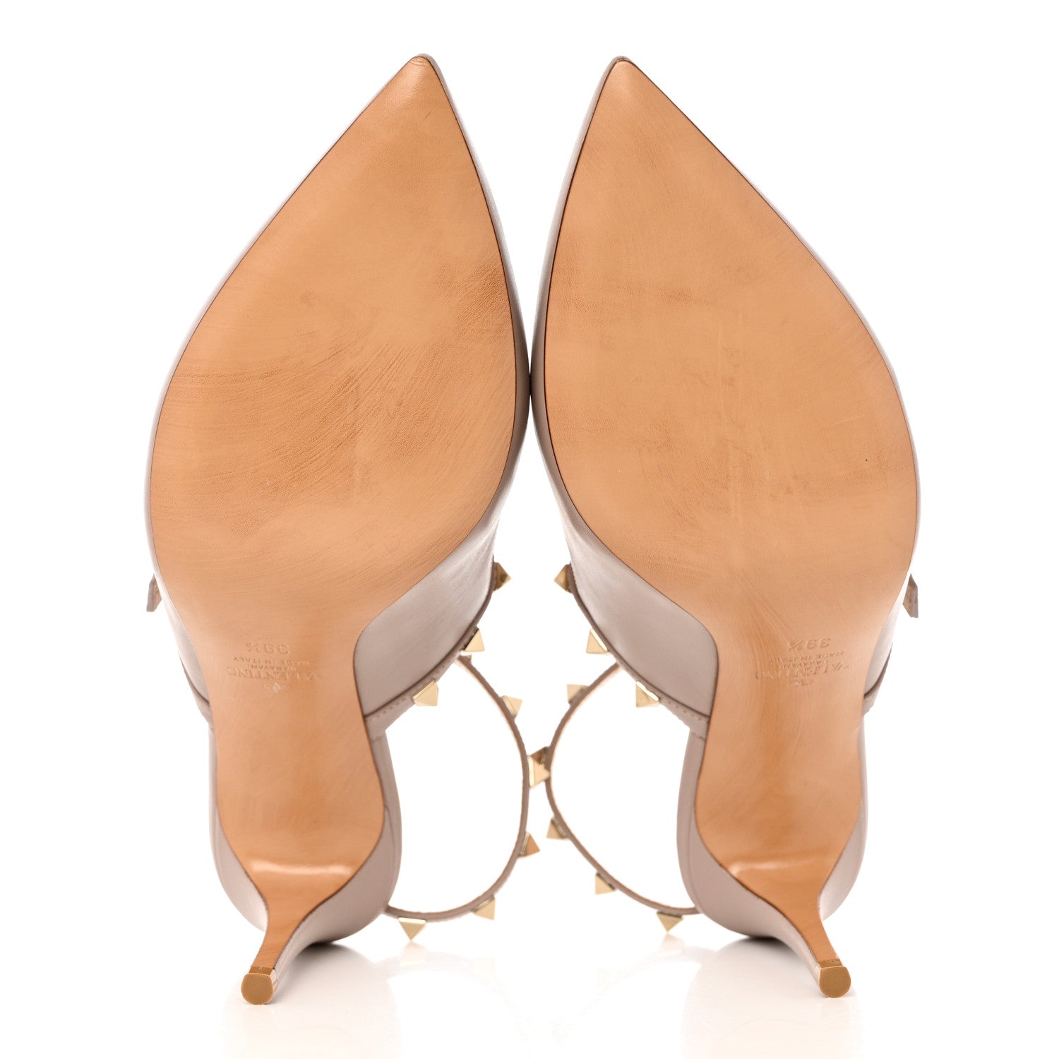 Valentino Garavani Calfskin Rockstud Hype T Strap 85mm Pumps 39.5 Poudre 5 of 12