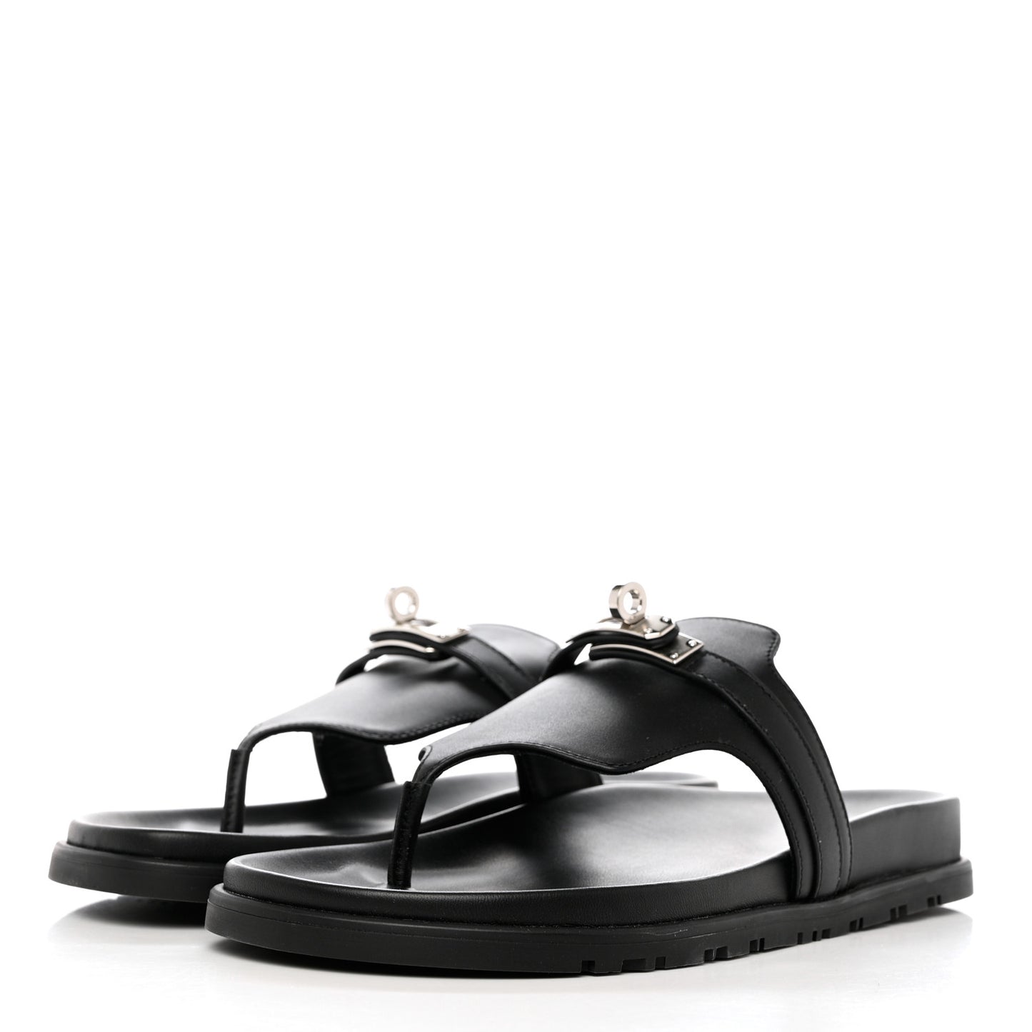 Calfskin Womens Empire Sandals 37 Black