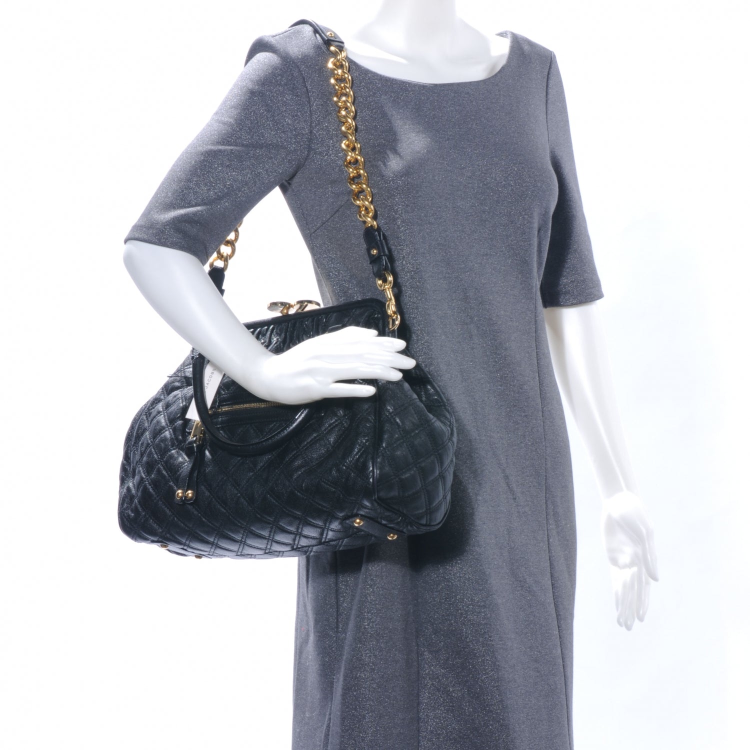 Marc Jacobs Quilted Leather Stam Black 2 of 21