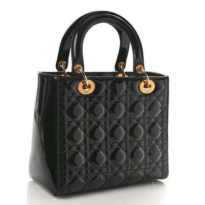 Christian Dior Patent Cannage Medium Lady Dior Black 2 of 8