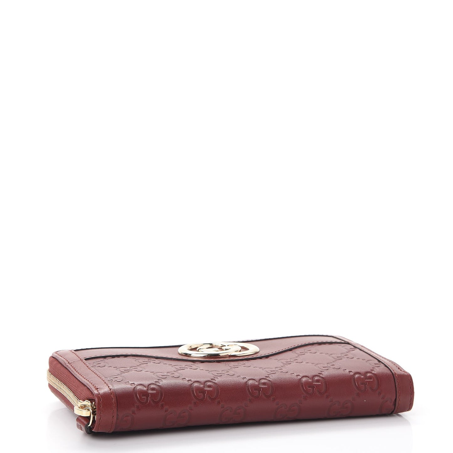 Guccissima Sukey Zip Around Wallet Red