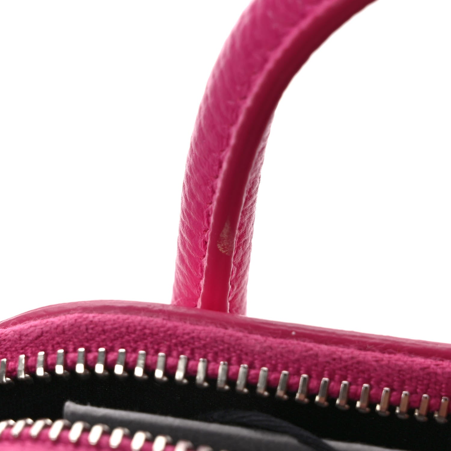 Balenciaga Grained Calfskin Logo Mini Ville Top Handle Bag Fuchsia White 10 of 10