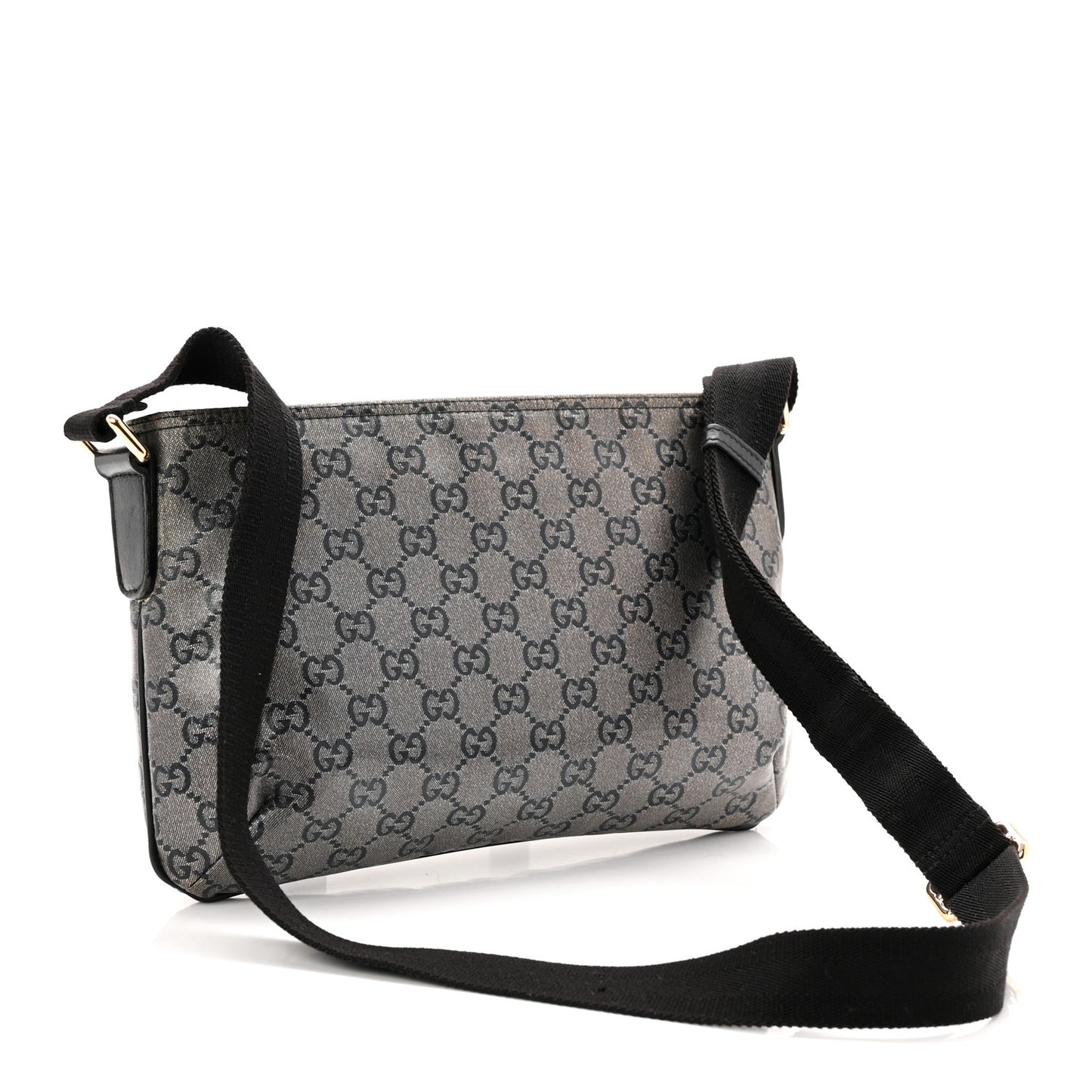 Crystal Monogram Small Flat Messenger Crossbody Navy