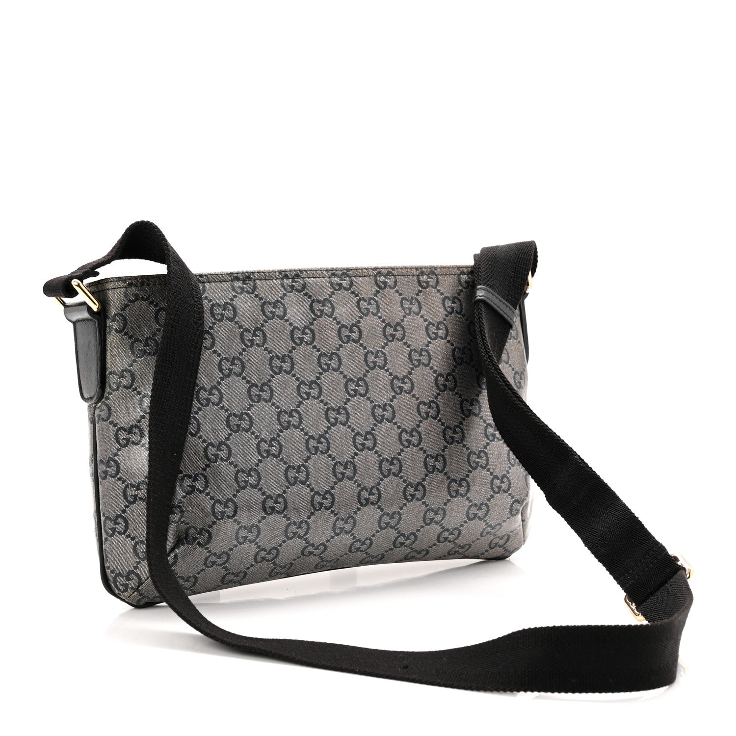 Gucci Crystal Monogram Small Flat Messenger Crossbody Navy 3 of 10