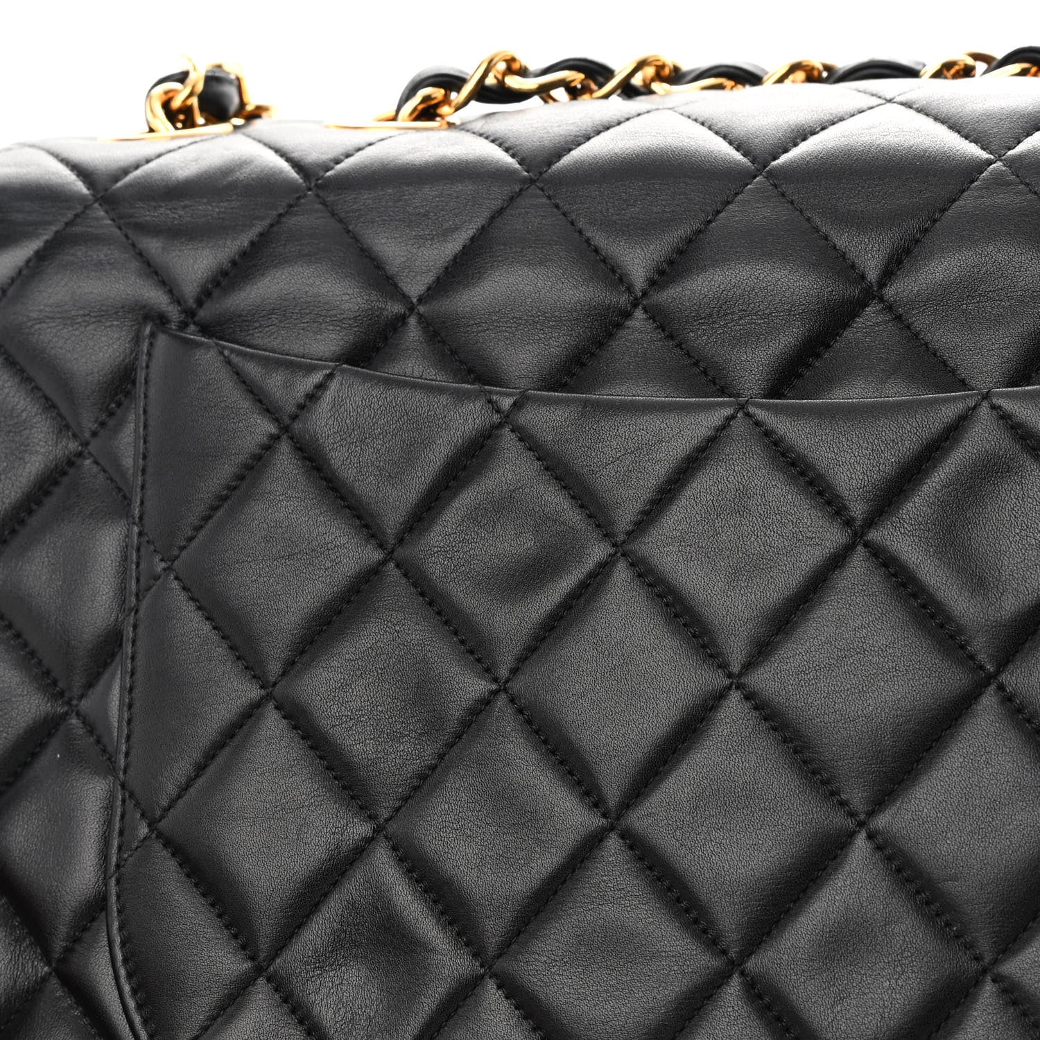 Chanel Lambskin Quilted XL Jumbo Single Flap Black 15 of 17