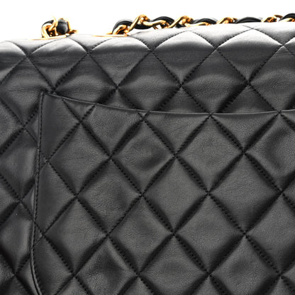 Chanel Lambskin Quilted XL Jumbo Single Flap Black 15 of 17