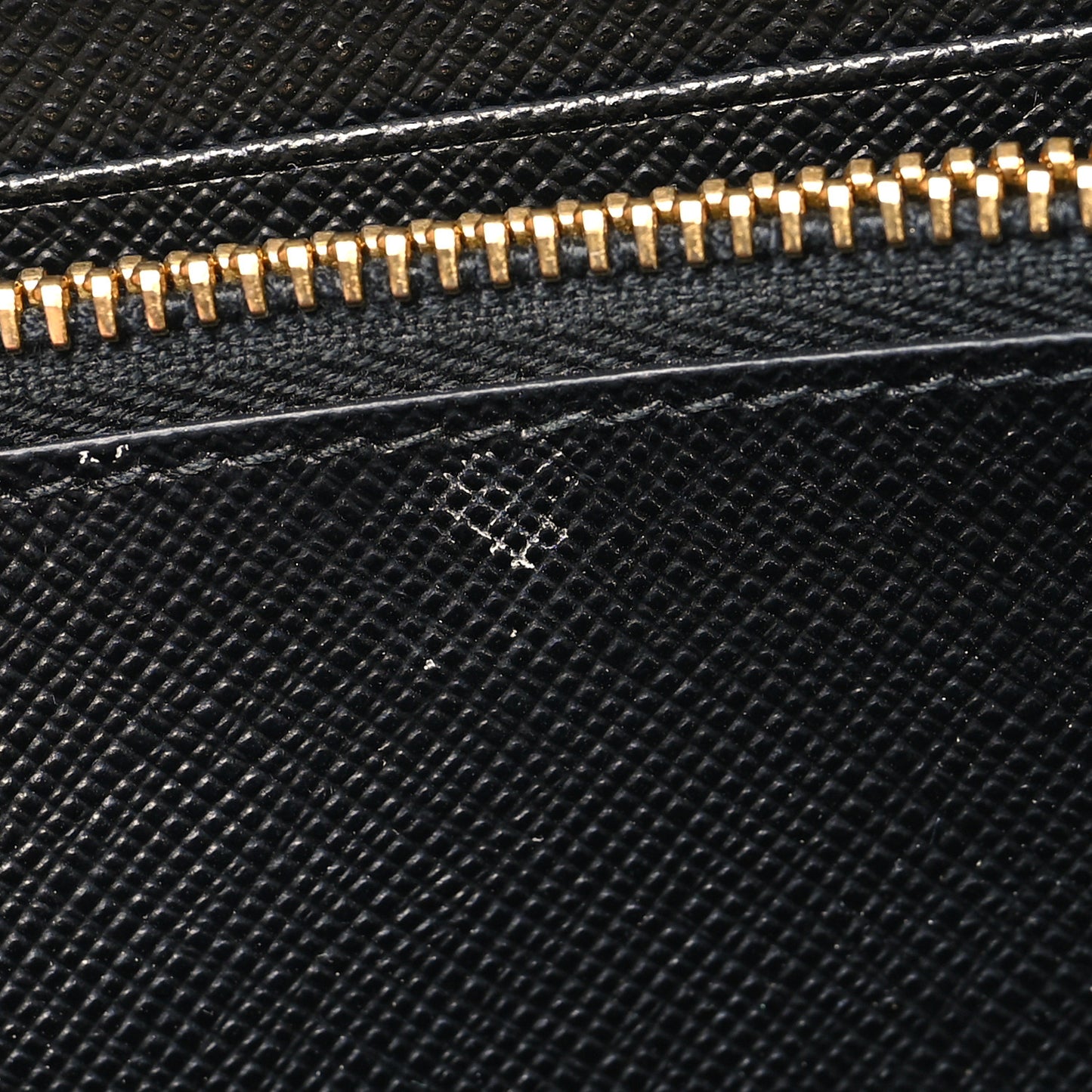 Saffiano Metal Large Zip Around Travel Wallet Black