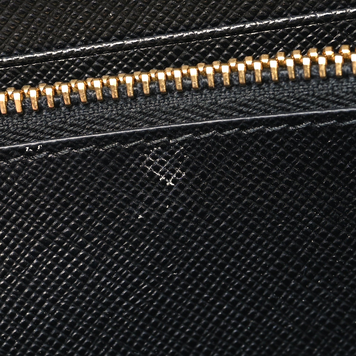Prada Saffiano Metal Large Zip Around Travel Wallet Black 14 of 15