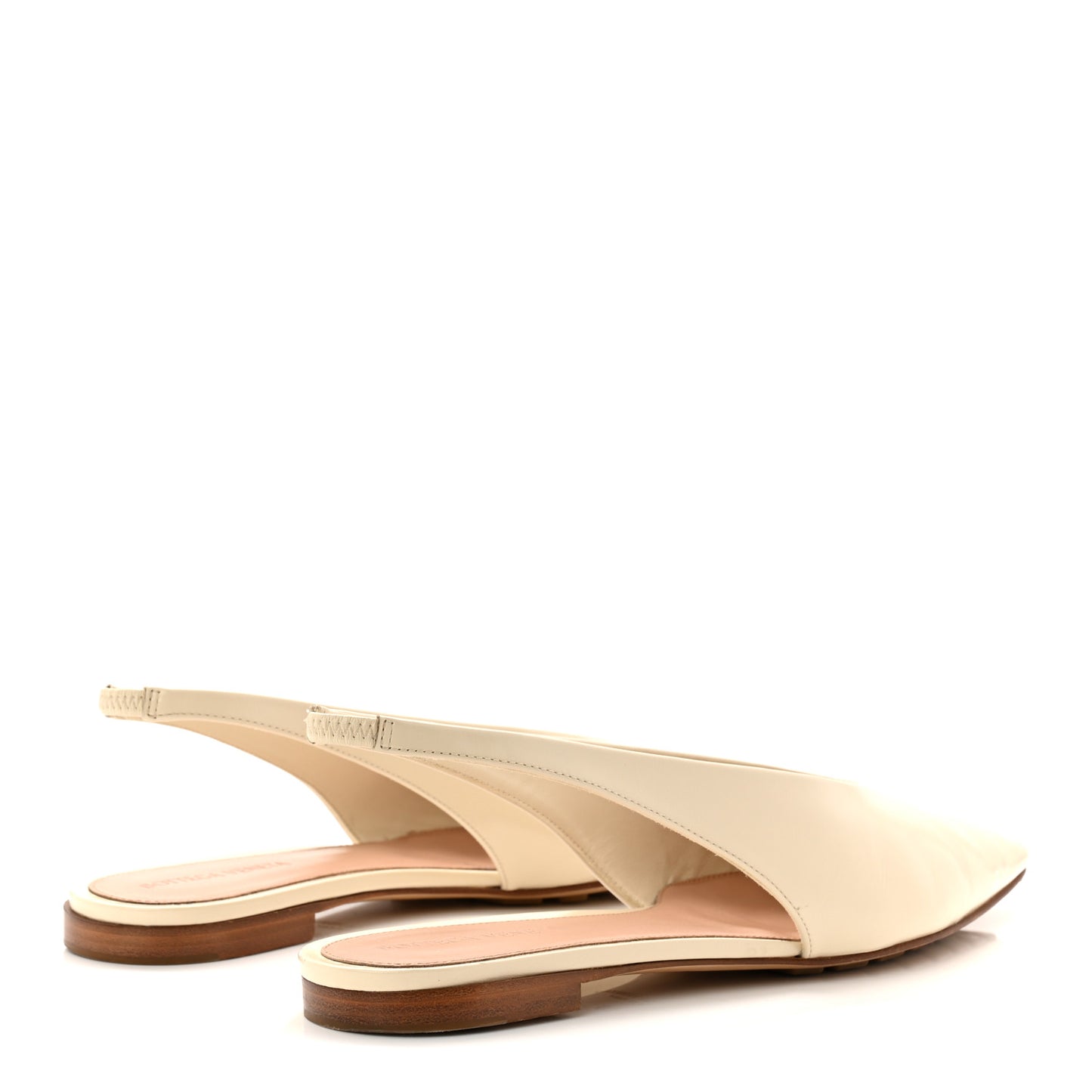 Shiny Nappa Sofia Sling Back Ballerina Flats 38 Sea Salt