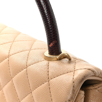 Chanel Caviar Lizard Embossed Quilted Small Coco Handle Flap Beige 13 of 16