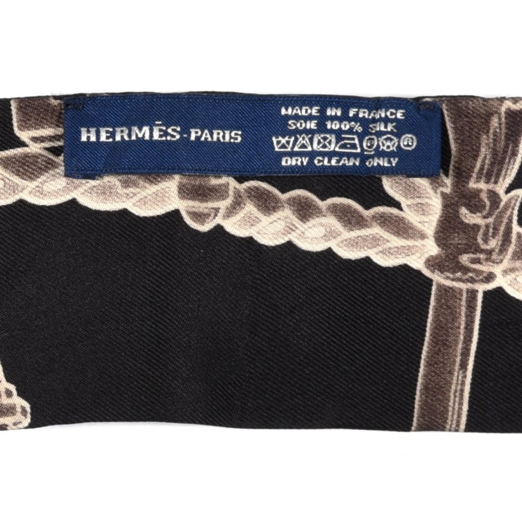 Hermes Silk Les Cles Twilly Black 3 of 3