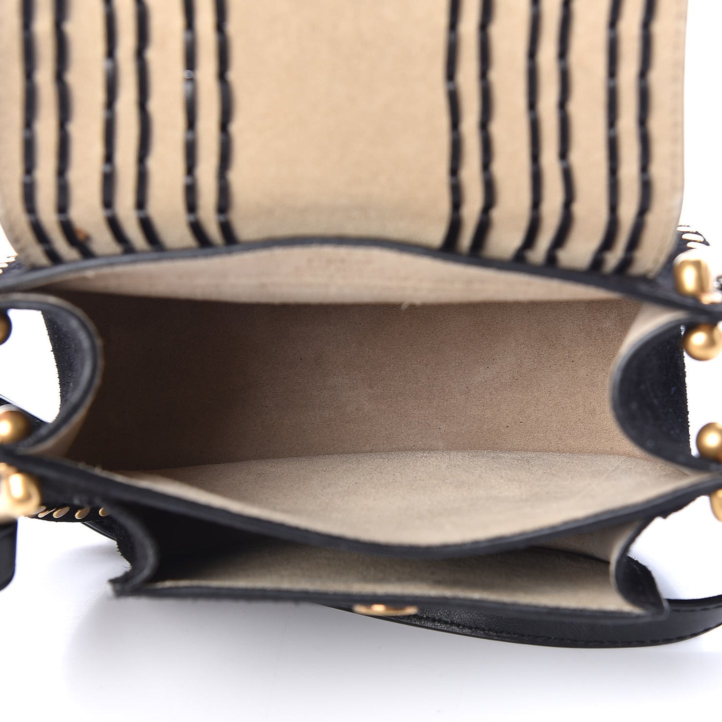 Suede Calfskin Braided Mini Hudson Shoulder Bag Black