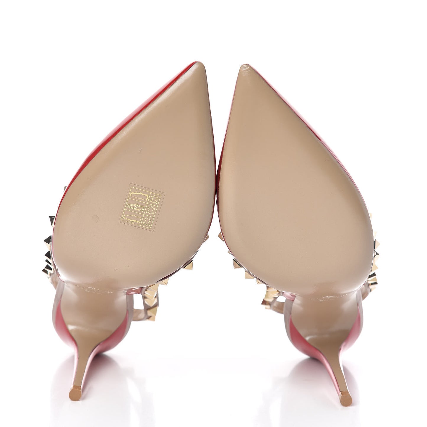 Patent Nappa Rockstud Ankle Strap 100mm Pumps 39.5 Rosso Valentino Poudre