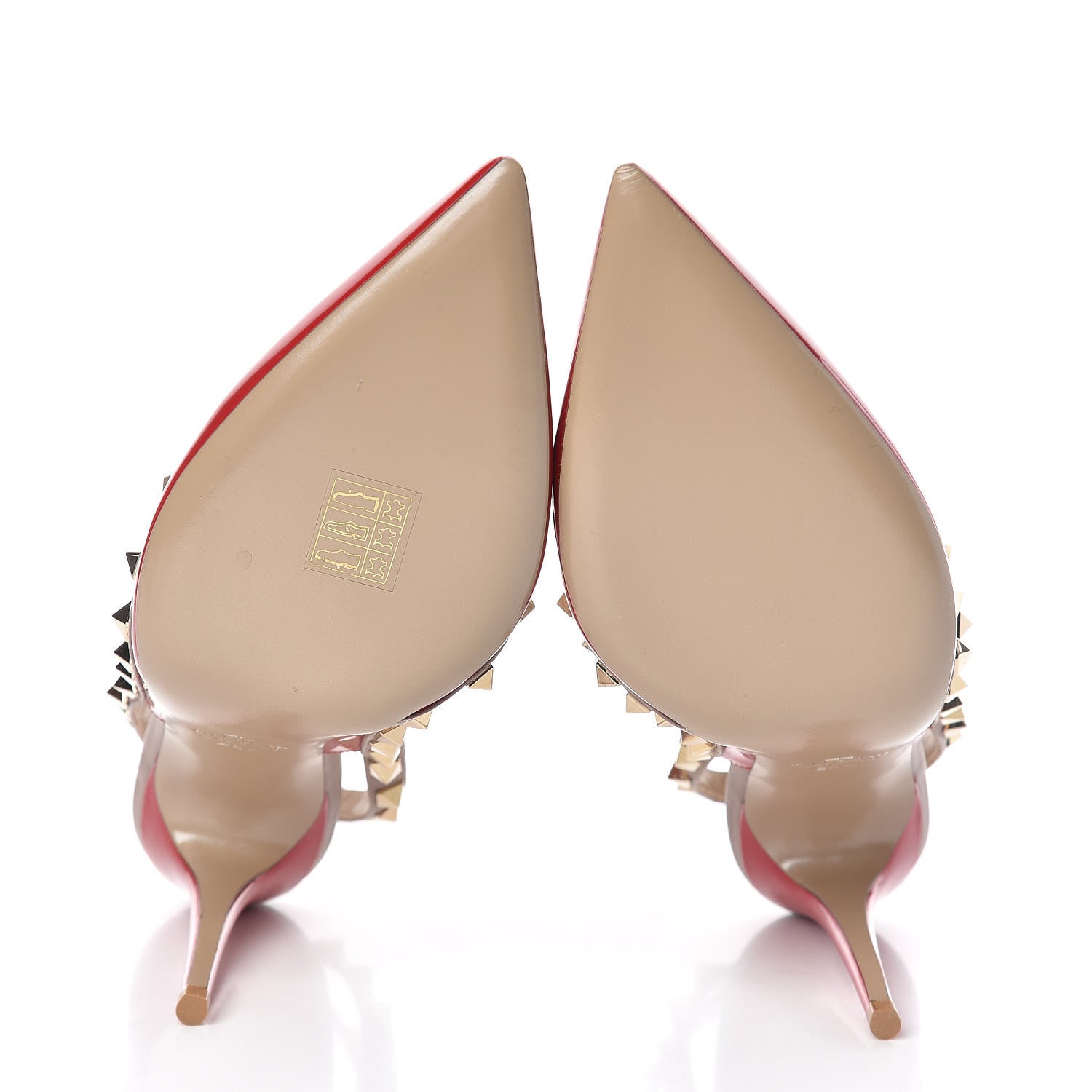 Valentino Garavani Patent Nappa Rockstud Ankle Strap 100mm Pumps 39.5 Rosso Valentino Poudre 5 of 8