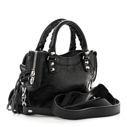 Balenciaga Agneau Classic Silver Hardware Mini City Black 3 of 10